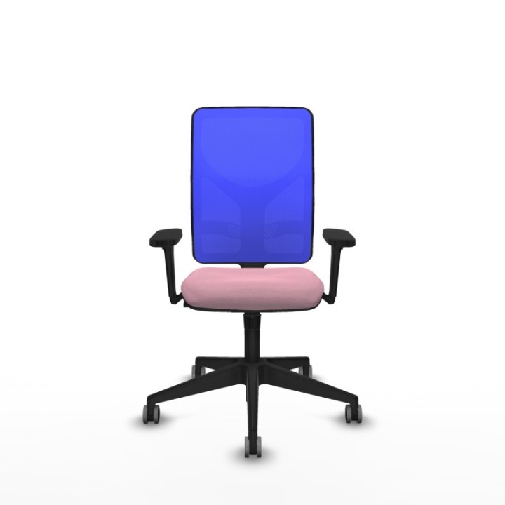 Motilla sincro malla azul bali rosa brazos 3D base piramidal  ruedas 65mm engomadas