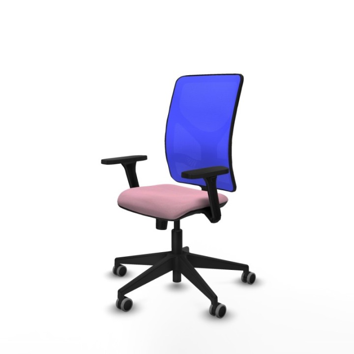 Motilla sincro malla azul bali rosa brazos 3D base piramidal  ruedas 65mm engomadas