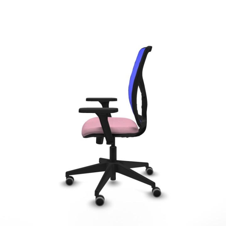 Motilla sincro malla azul bali rosa brazos 3D base piramidal  ruedas 65mm engomadas