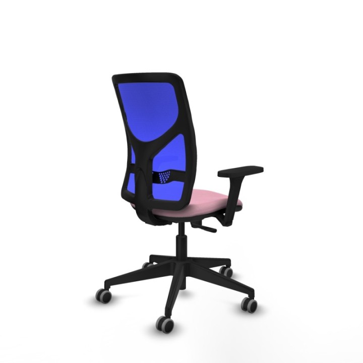 Motilla sincro malla azul bali rosa brazos 3D base piramidal  ruedas 65mm engomadas