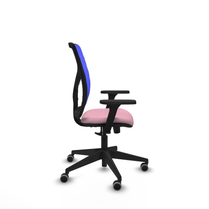 Motilla sincro malla azul bali rosa brazos 3D base piramidal  ruedas 65mm engomadas