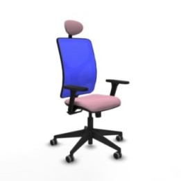 Motilla sincro malla azul bali rosa brazos 3D base piramidal cabecero fijo ruedas 65mm engomadas