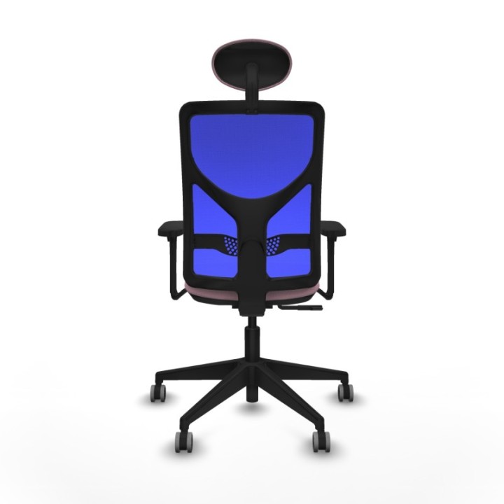 Motilla sincro malla azul bali rosa brazos 3D base piramidal cabecero fijo ruedas 65mm engomadas