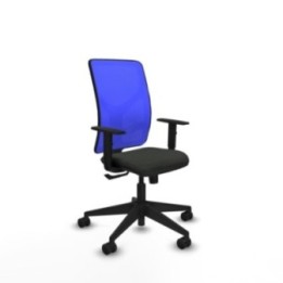 Motilla sincro malla azul bali negro brazos 1D base piramidal  ruedas 65mm nailon