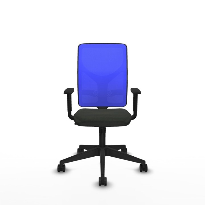 Motilla sincro malla azul bali negro brazos 1D base piramidal  ruedas 65mm nailon