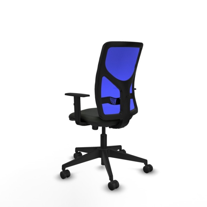 Motilla sincro malla azul bali negro brazos 1D base piramidal  ruedas 65mm nailon