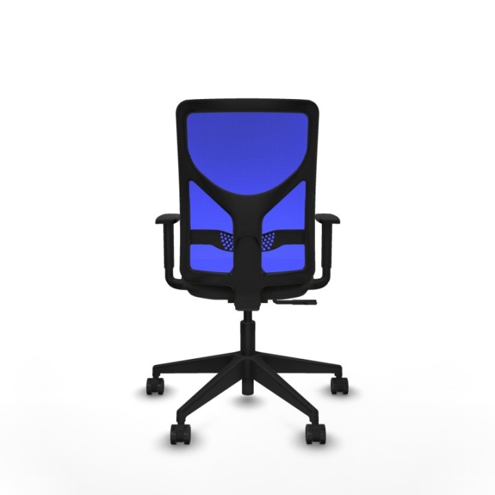 Motilla sincro malla azul bali negro brazos 1D base piramidal  ruedas 65mm nailon