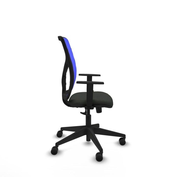 Motilla sincro malla azul bali negro brazos 1D base piramidal  ruedas 65mm nailon