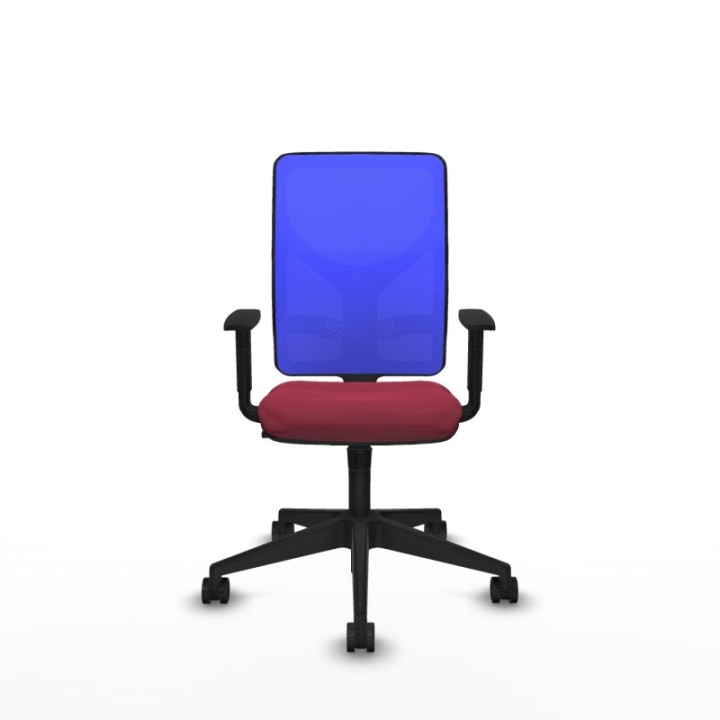 Motilla sincro malla azul bali granate brazos 1D base piramidal  ruedas 65mm nailon