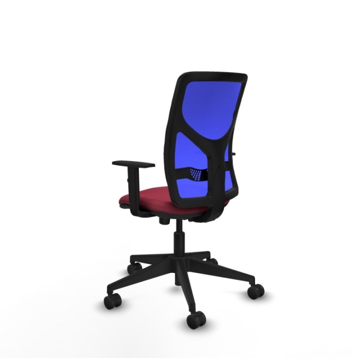 Motilla sincro malla azul bali granate brazos 1D base piramidal  ruedas 65mm nailon