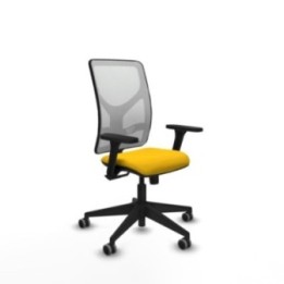 Motilla sincro malla blanca bali amarillo brazos 3D base piramidal  ruedas 65mm engomadas