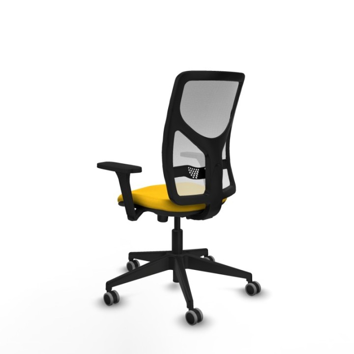 Motilla sincro malla blanca bali amarillo brazos 3D base piramidal  ruedas 65mm engomadas