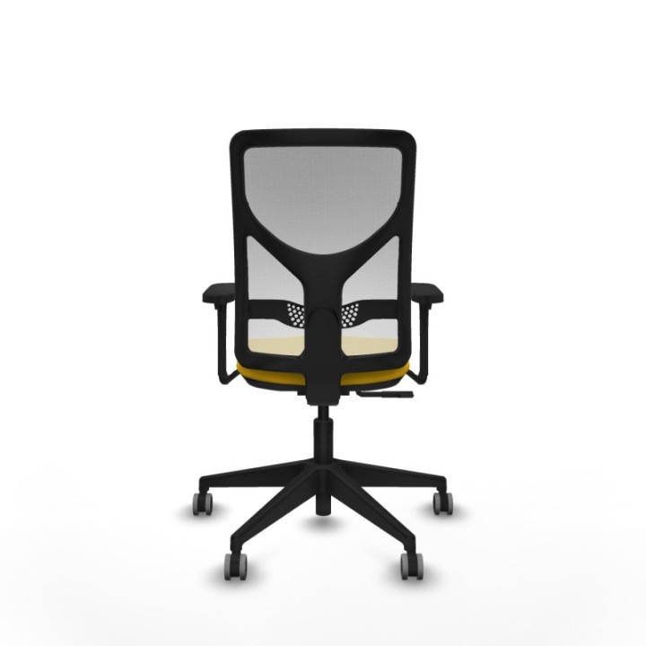 Motilla sincro malla blanca bali amarillo brazos 3D base piramidal  ruedas 65mm engomadas