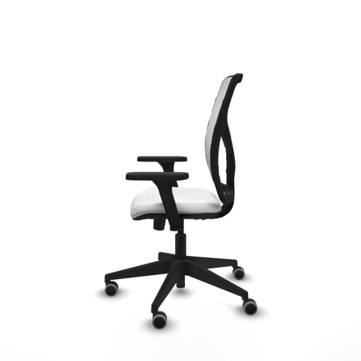 Motilla sincro malla blanca bali blanco brazos 3D base piramidal  ruedas 65mm engomadas