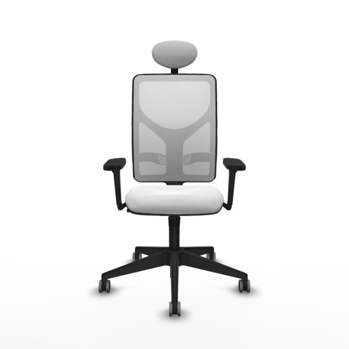 Motilla sincro malla blanca bali blanco brazos 3D base piramidal cabecero fijo ruedas 65mm engomadas