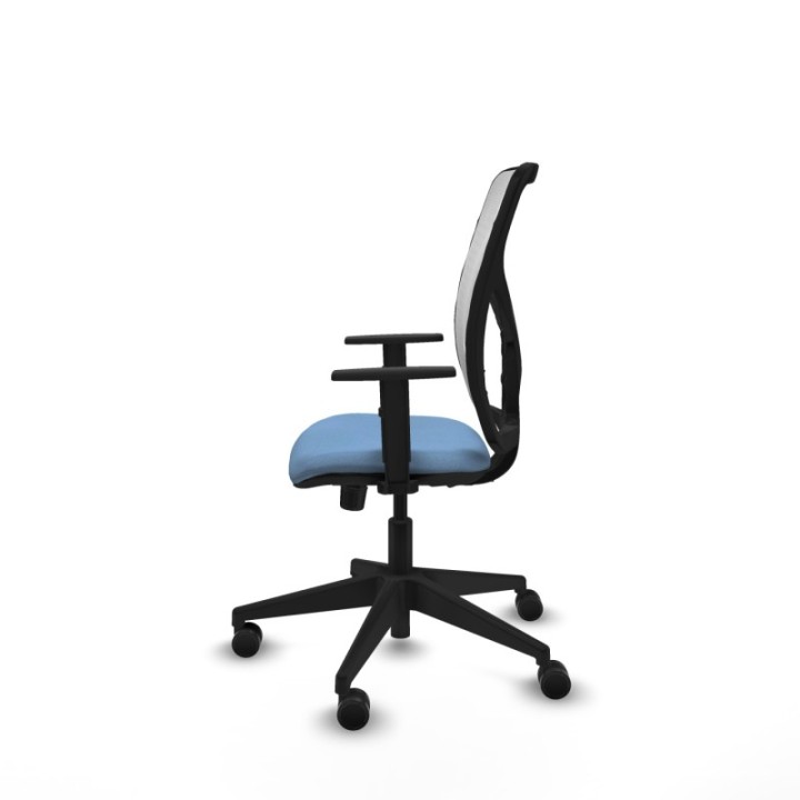 Motilla sincro malla blanca bali azul cielo brazos 1D base piramidal  ruedas 65mm nailon