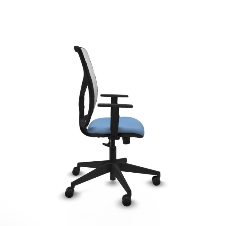 Motilla sincro malla blanca bali azul cielo brazos 1D base piramidal  ruedas 65mm nailon