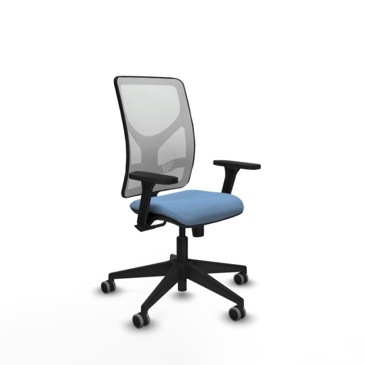 Motilla sincro malla blanca bali azul cielo brazos 3D base piramidal  ruedas 65mm engomadas