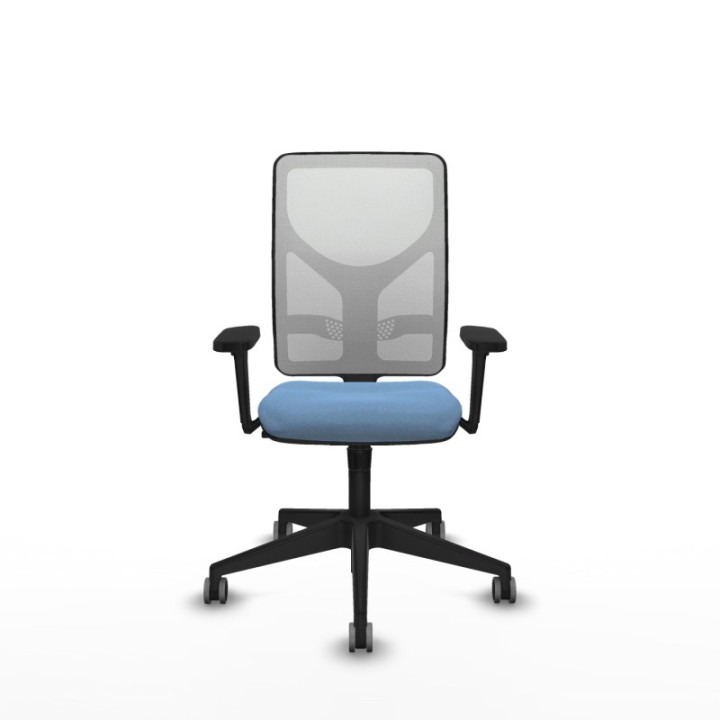 Motilla sincro malla blanca bali azul cielo brazos 3D base piramidal  ruedas 65mm engomadas