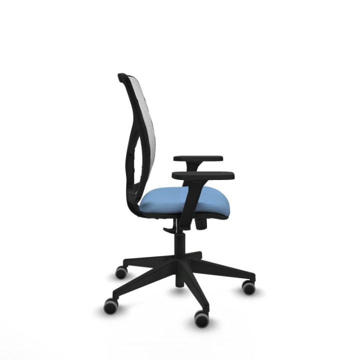 Motilla sincro malla blanca bali azul cielo brazos 3D base piramidal  ruedas 65mm engomadas