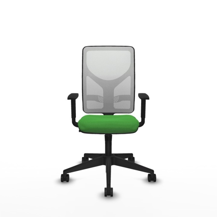 Motilla sincro malla blanca bali verde brazos 1D base piramidal  ruedas 65mm nailon