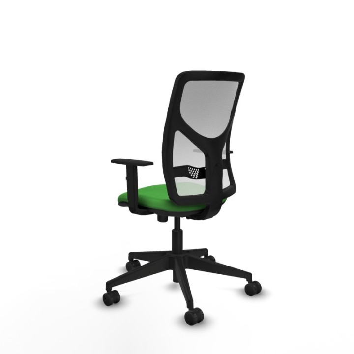 Motilla sincro malla blanca bali verde brazos 1D base piramidal  ruedas 65mm nailon