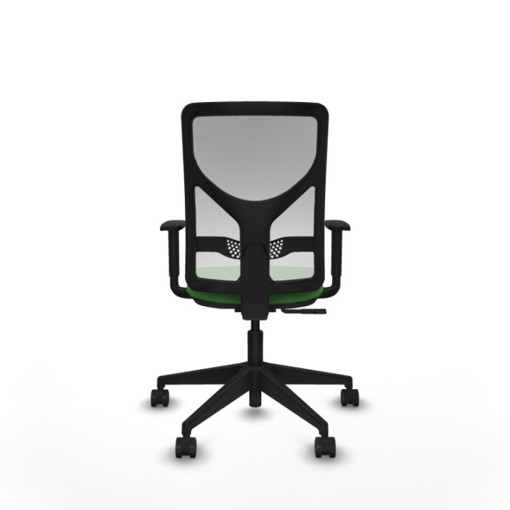 Motilla sincro malla blanca bali verde brazos 1D base piramidal  ruedas 65mm nailon