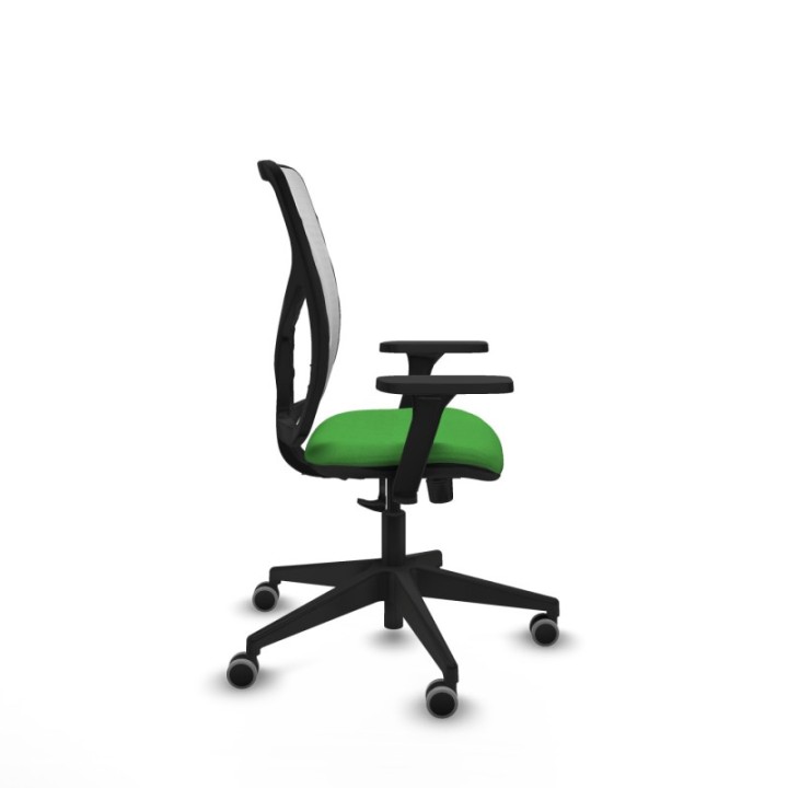 Motilla sincro malla blanca bali verde brazos 3D base piramidal  ruedas 65mm engomadas