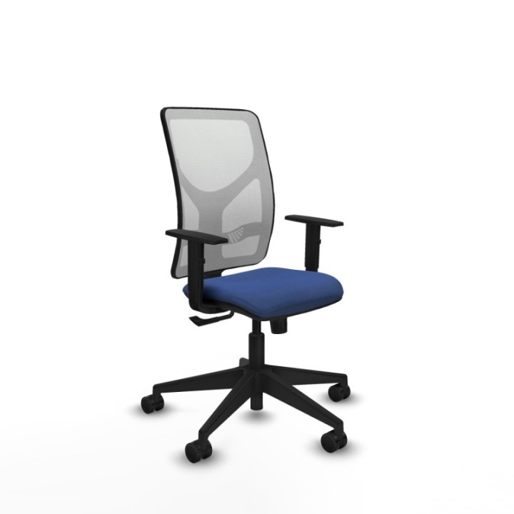 Motilla sincro malla blanca bali azul marino brazos 1D base piramidal  ruedas 65mm nailon