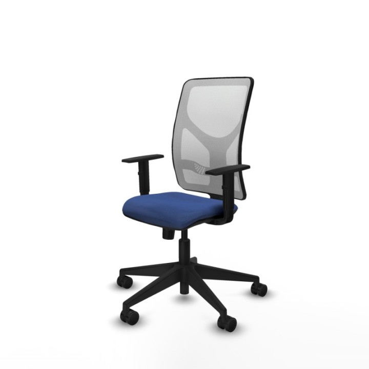 Motilla sincro malla blanca bali azul marino brazos 1D base piramidal  ruedas 65mm nailon