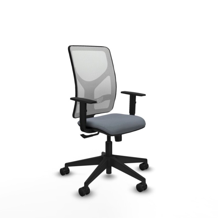 Motilla sincro malla blanca bali gris brazos 1D base piramidal  ruedas 65mm nailon