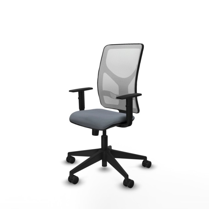 Motilla sincro malla blanca bali gris brazos 1D base piramidal  ruedas 65mm nailon