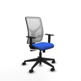 Motilla sincro malla blanca bali azul brazos 1D base piramidal  ruedas 65mm nailon