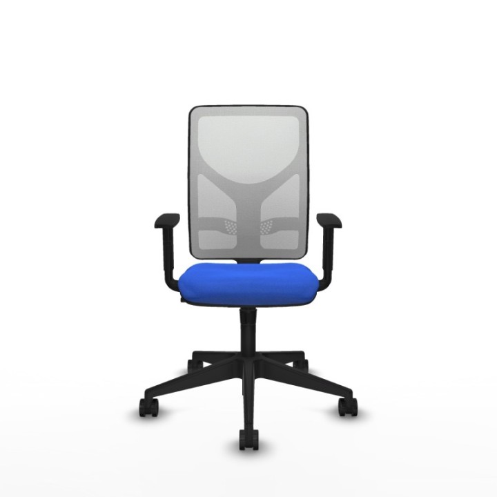 Motilla sincro malla blanca bali azul brazos 1D base piramidal  ruedas 65mm nailon