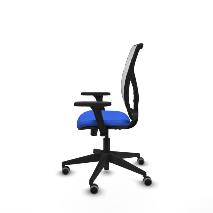 Motilla sincro malla blanca bali azul brazos 3D base piramidal  ruedas 65mm engomadas