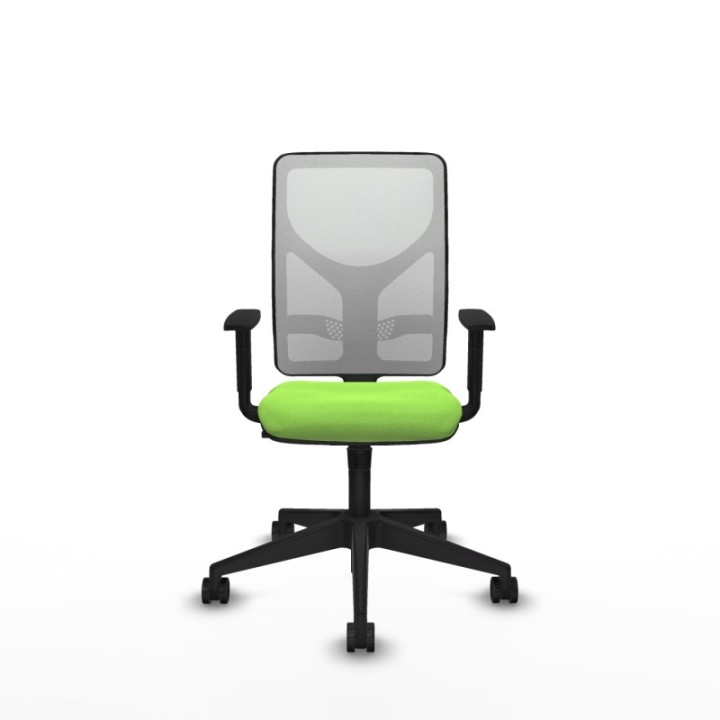 Motilla sincro malla blanca bali pistacho brazos 1D base piramidal  ruedas 65mm nailon