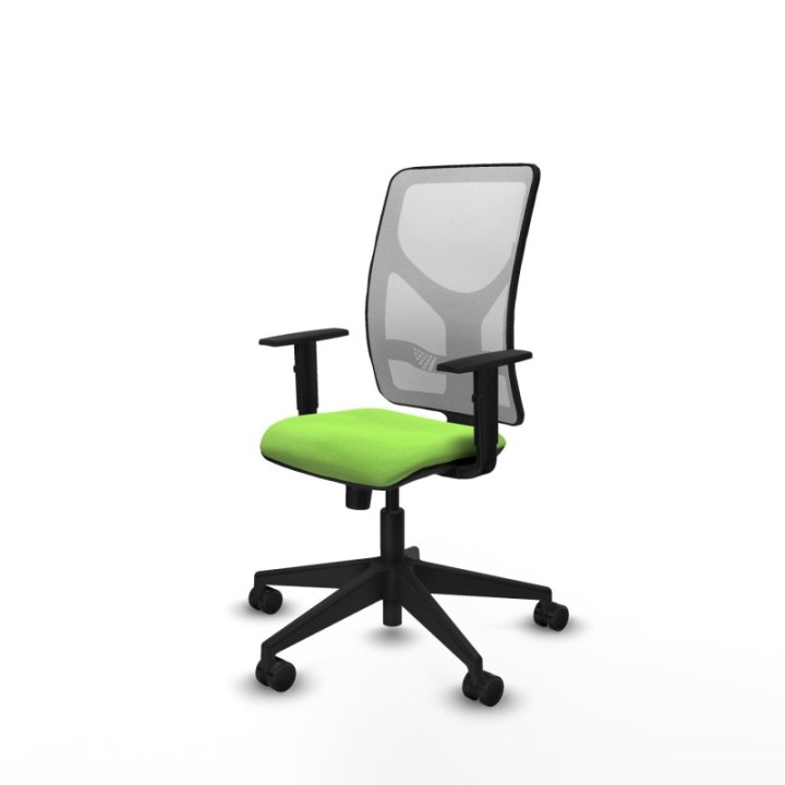 Motilla sincro malla blanca bali pistacho brazos 1D base piramidal  ruedas 65mm nailon