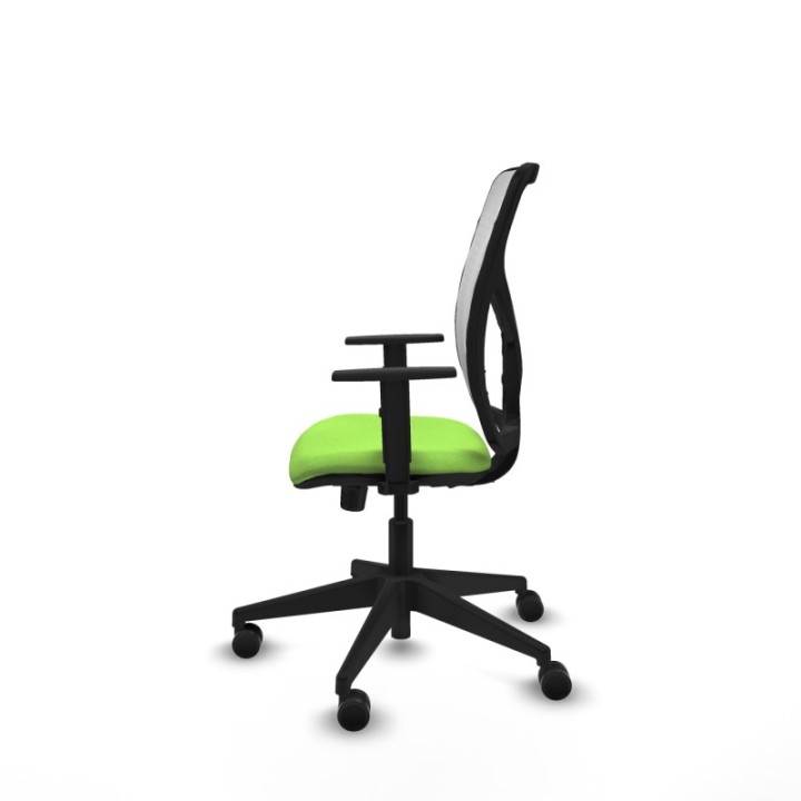 Motilla sincro malla blanca bali pistacho brazos 1D base piramidal  ruedas 65mm nailon