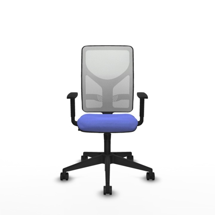 Motilla sincro malla blanca bali azul claro brazos 1D base piramidal  ruedas 65mm nailon