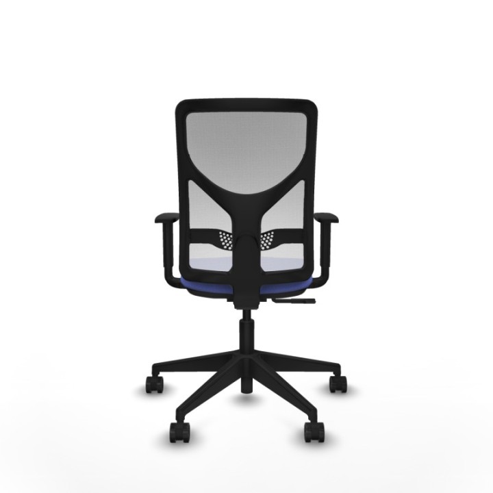 Motilla sincro malla blanca bali azul claro brazos 1D base piramidal  ruedas 65mm nailon