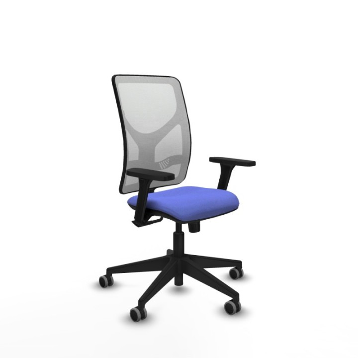 Motilla sincro malla blanca bali azul claro brazos 3D base piramidal  ruedas 65mm engomadas