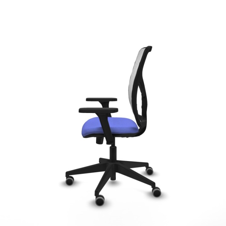 Motilla sincro malla blanca bali azul claro brazos 3D base piramidal  ruedas 65mm engomadas