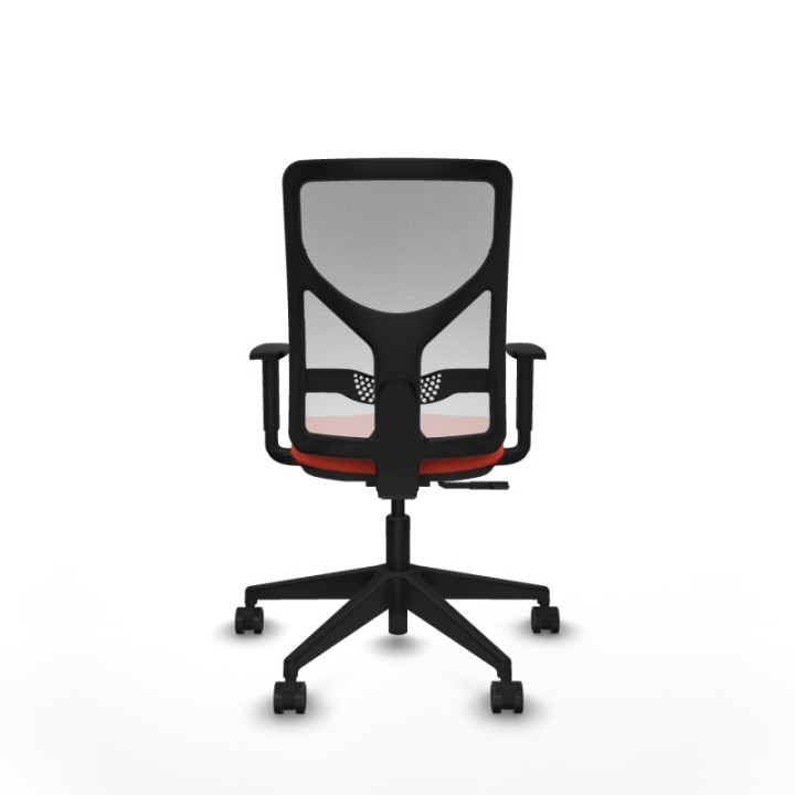 Motilla sincro malla blanca bali naranja oscuro brazos 1D base piramidal  ruedas 65mm nailon