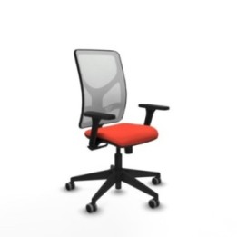 Motilla sincro malla blanca bali naranja oscuro brazos 3D base piramidal  ruedas 65mm engomadas