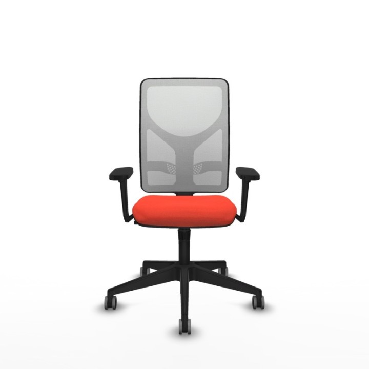 Motilla sincro malla blanca bali naranja oscuro brazos 3D base piramidal  ruedas 65mm engomadas