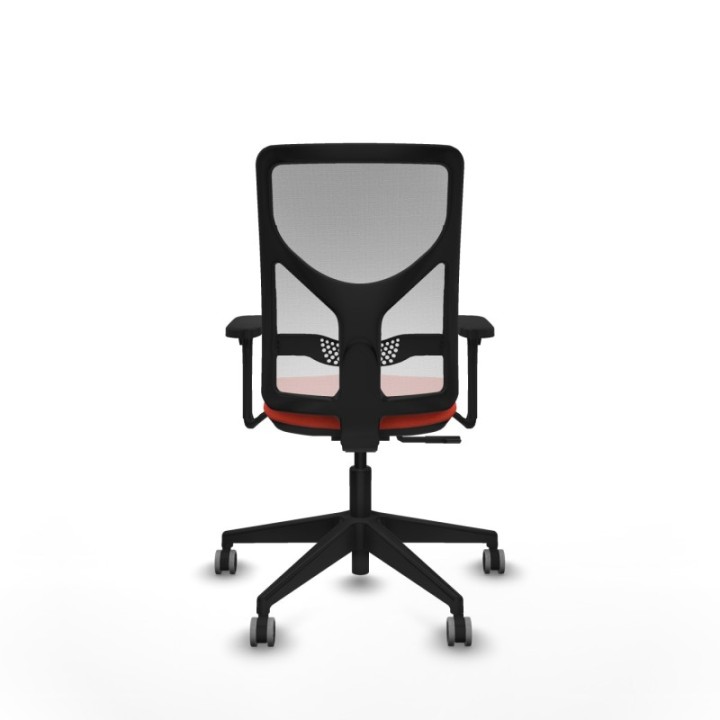 Motilla sincro malla blanca bali naranja oscuro brazos 3D base piramidal  ruedas 65mm engomadas