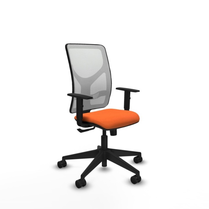 Motilla sincro malla blanca bali naranja brazos 1D base piramidal  ruedas 65mm nailon