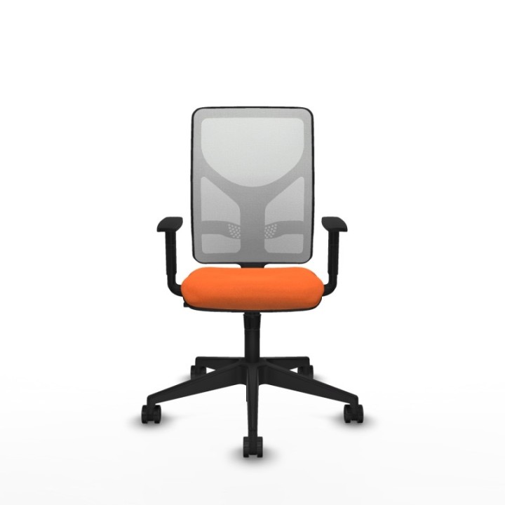 Motilla sincro malla blanca bali naranja brazos 1D base piramidal  ruedas 65mm nailon