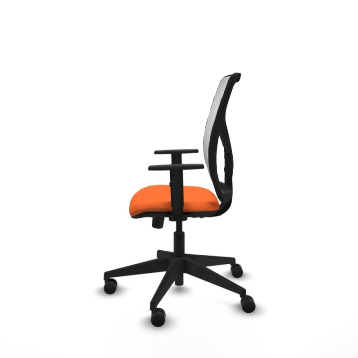 Motilla sincro malla blanca bali naranja brazos 1D base piramidal  ruedas 65mm nailon