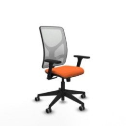 Motilla sincro malla blanca bali naranja brazos 3D base piramidal  ruedas 65mm engomadas